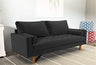 Haven Modern Velvet Sofa with Bolster Pillows, Button Tufted Seat, Track Arms