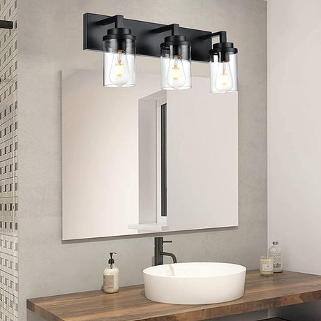 Bathroom Vanity Light,3-Light Wall Sconce Lighting Brushed Nickel Vanity