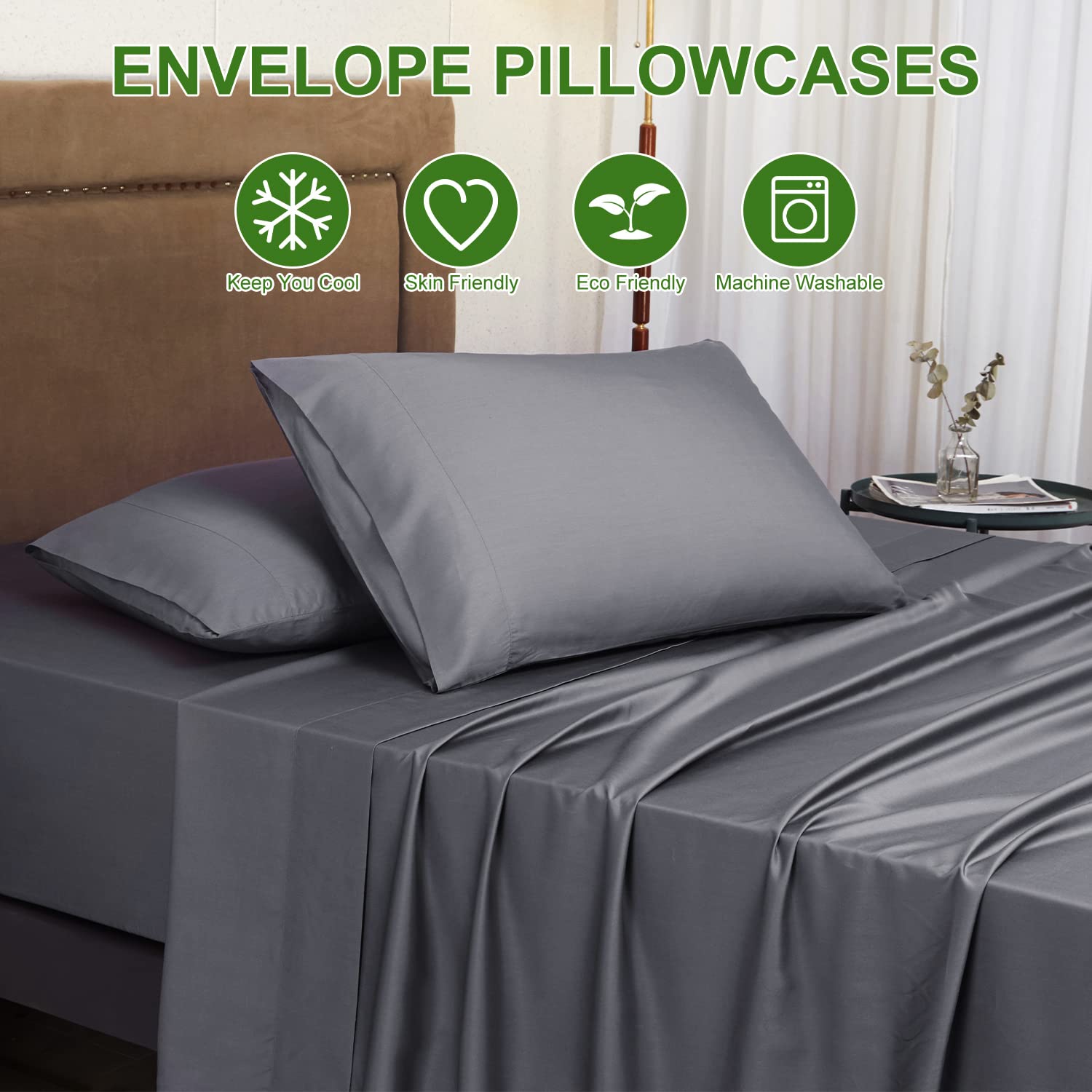 Deep Pocket Queen Sheets, Rayon Derived from Bamboo, Extra Deep Pocket up to