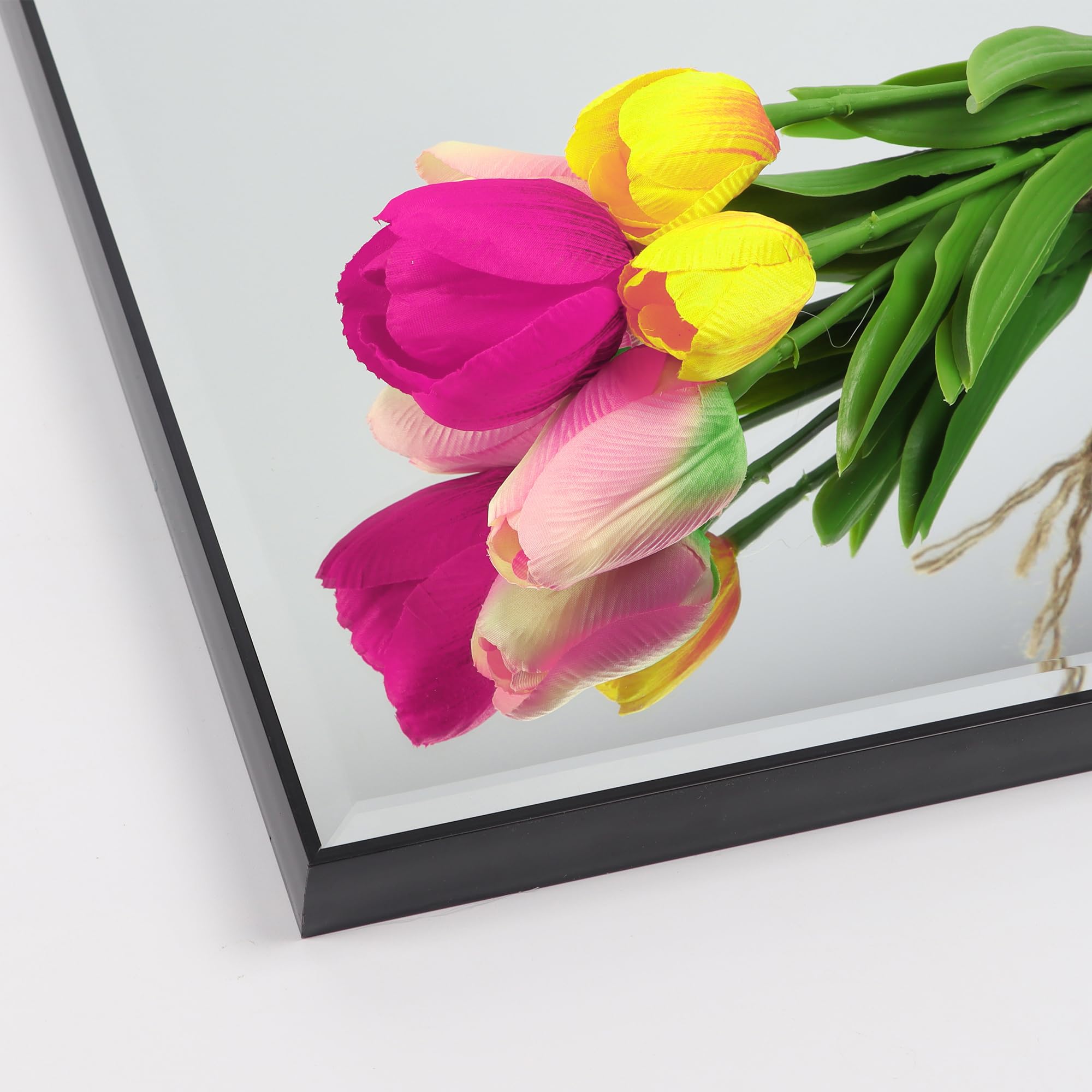 14x48 Inch Full Length Wall Mirror - Black Rectangular Frame