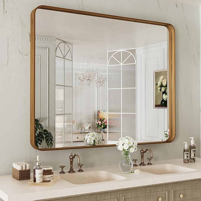 Bathroom Mirror for Wall, Matte Black Bathroom Vanity Mirror