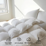 Down Fiber Cotton Comforter King Size,Fluffy 100% Cotton Cover Duvet Insert, 68 oz.
