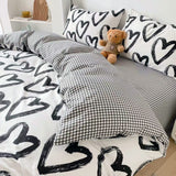 Love Comforter Sets Twin Black and White Bedding Comforters Cotton Women Girls Heart