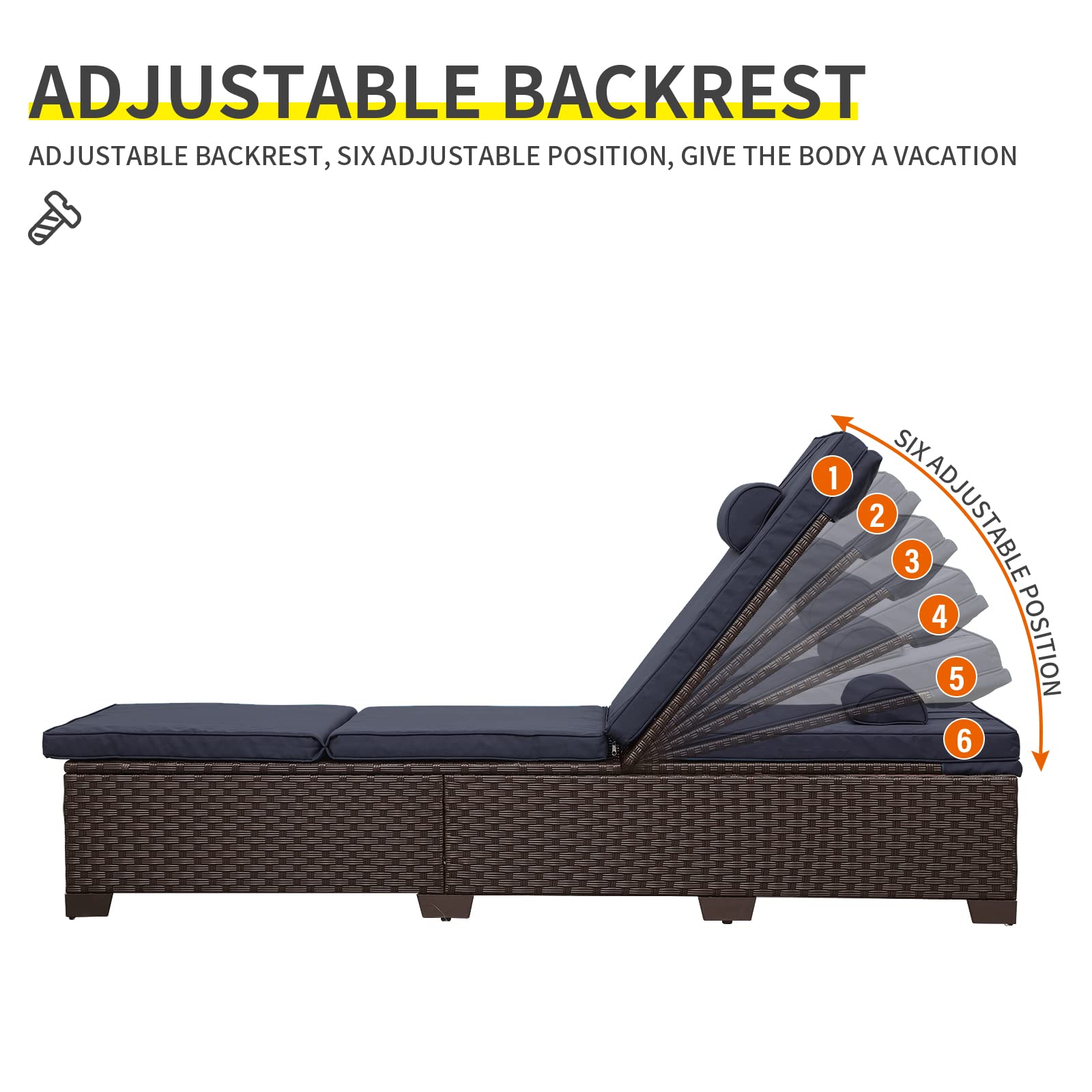 Outdoor PE Wicker Chaise Lounge Set, Patio Lounge Chairs