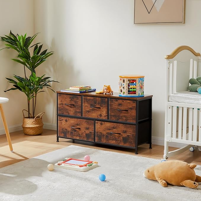 5 Drawers Dresser for Bedroom, Furniture, Small Chest Tower