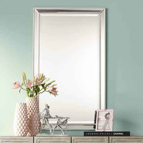 Helena Rectangular Vanity Decorative Accent Wall Mirror Modern Beveled Glass Bright