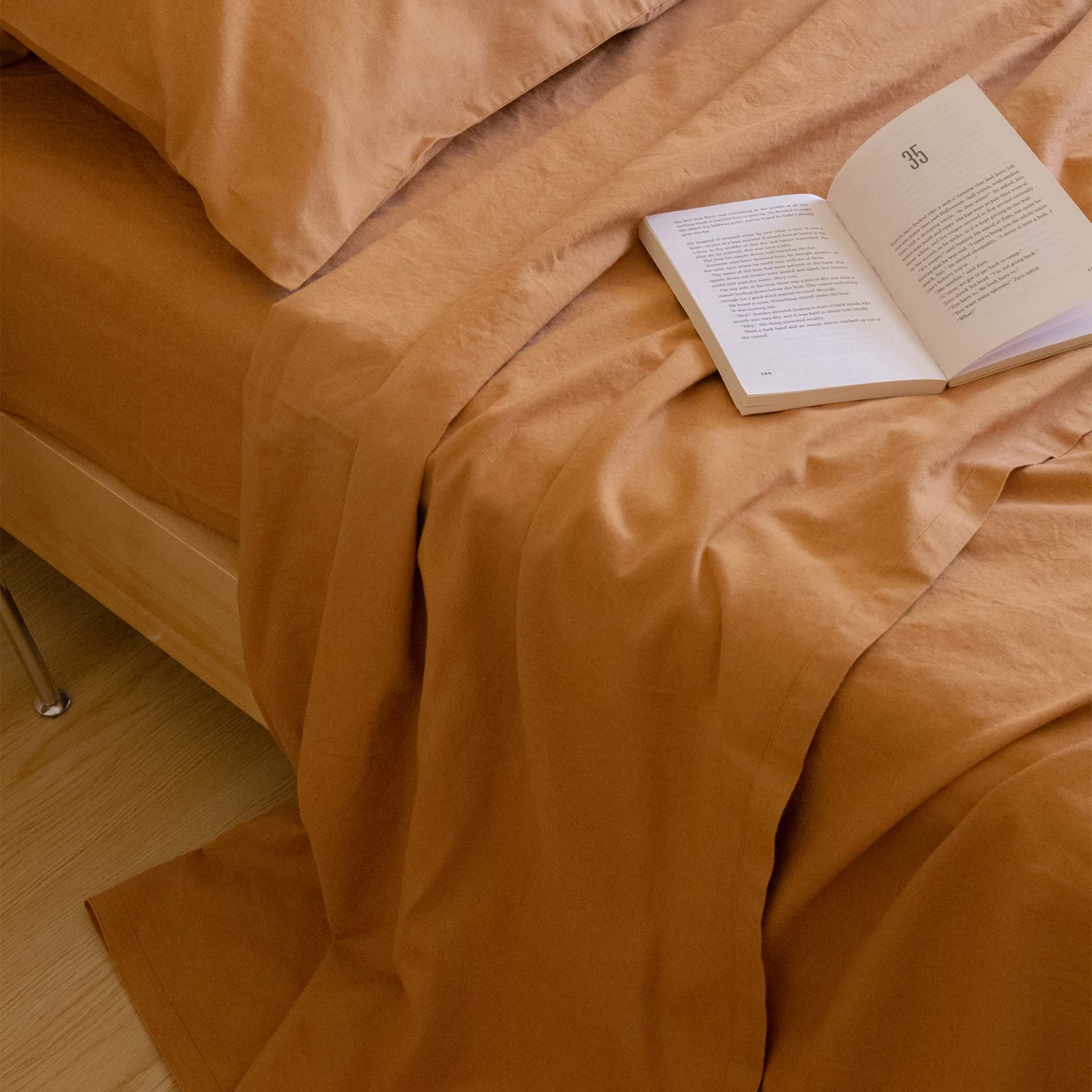 Belgian Linen Sheet Set Solid Color - 6 Pieces (1 Flat Sheet & 1 Fitted Sheet & 4 Pillowcases