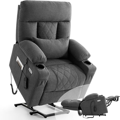 Power Lift Recliner Chair for Elderly with Extended Footrest