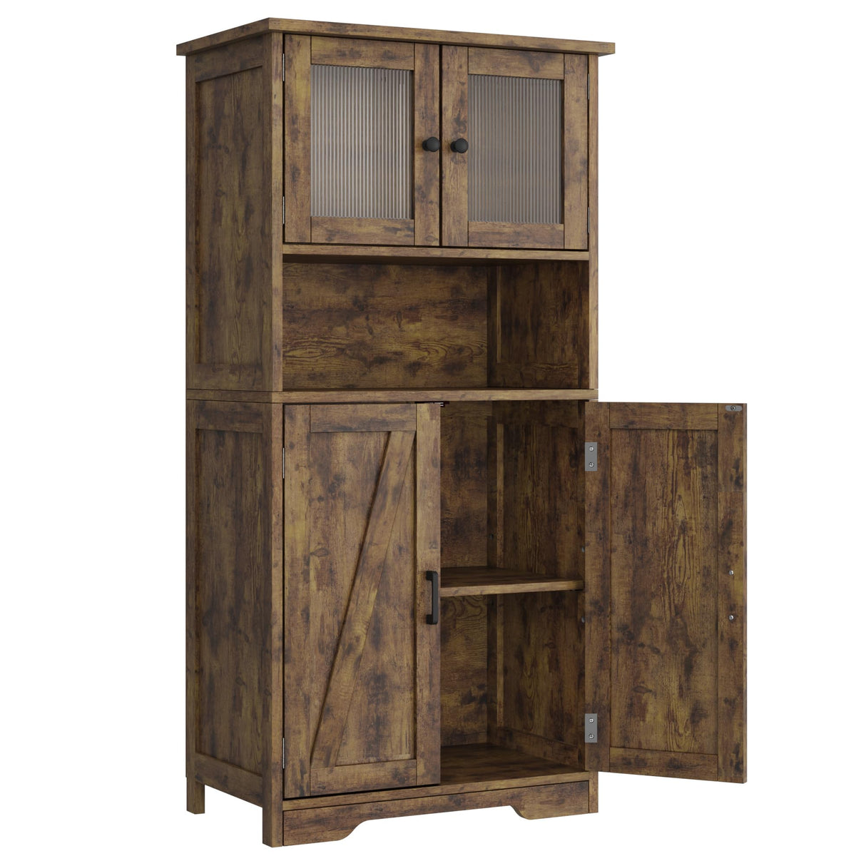 Bathroom Storage Cabinet, Freestanding Floor Linen Storage Cabinet with Doors