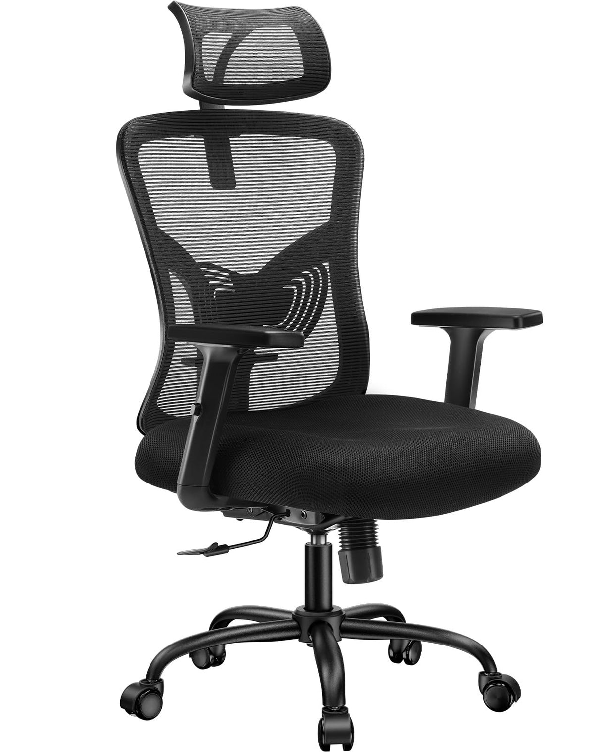 Ergonomic Office Chair, High Back Desk Chair with S-Shaped Backrest, Adjustable Lumbar Support, Headrest