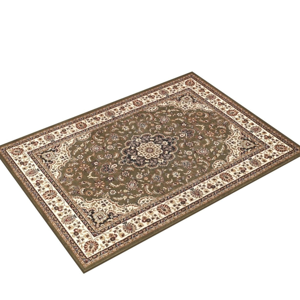 Well Woven Barclay Collection Medallion Kashan Green 9x12 Area Rug - for Living Room, Bedroom, and Dining Room