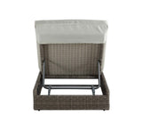 Furniture Adjustable Patio Lounge with Cushions, Beige and Gray