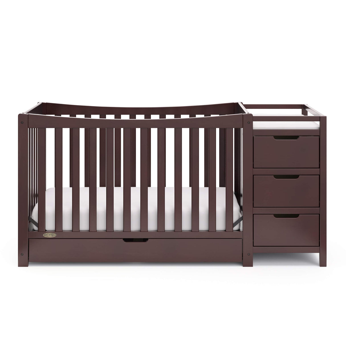 4-In-1 Convertible Crib & Changer With Drawer (Espresso) – GREENGUARD Gold Certified,