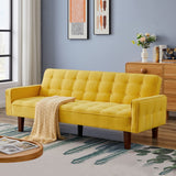 Linen Futon Sofa Couch 73.6" Fabric Upholstered Convertible Sofa