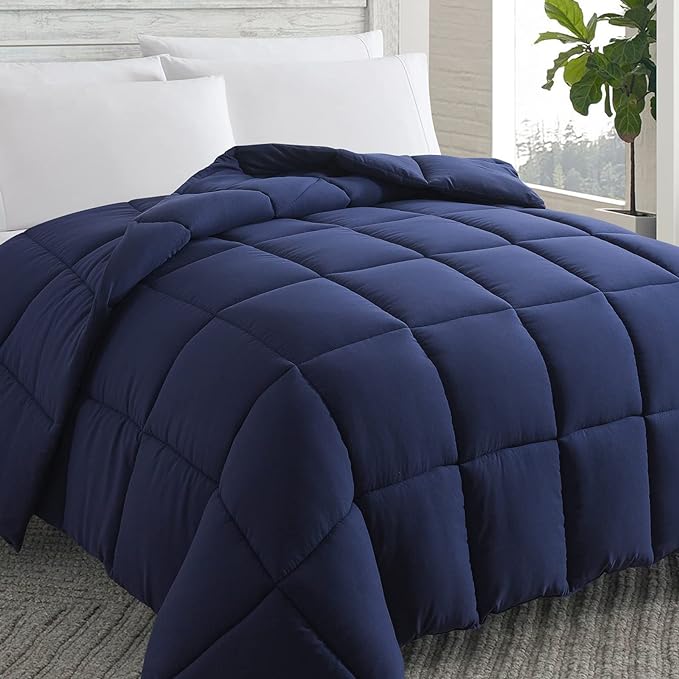 Down Alternative Comforter (Red/Black, Twin) - All Season Soft Quilted Twin Size Bed