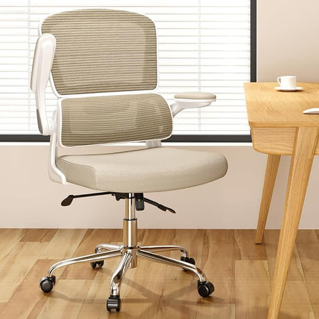 Ergonomic Office Chair, Comfortable Office Chair with Flip-up Arms, Adaptive Lumbar Support