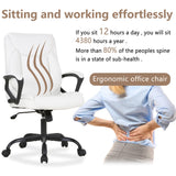 Home Office Chair Ergonomic PU Leather Desk Chair Mid Back, Swivel, and Executive