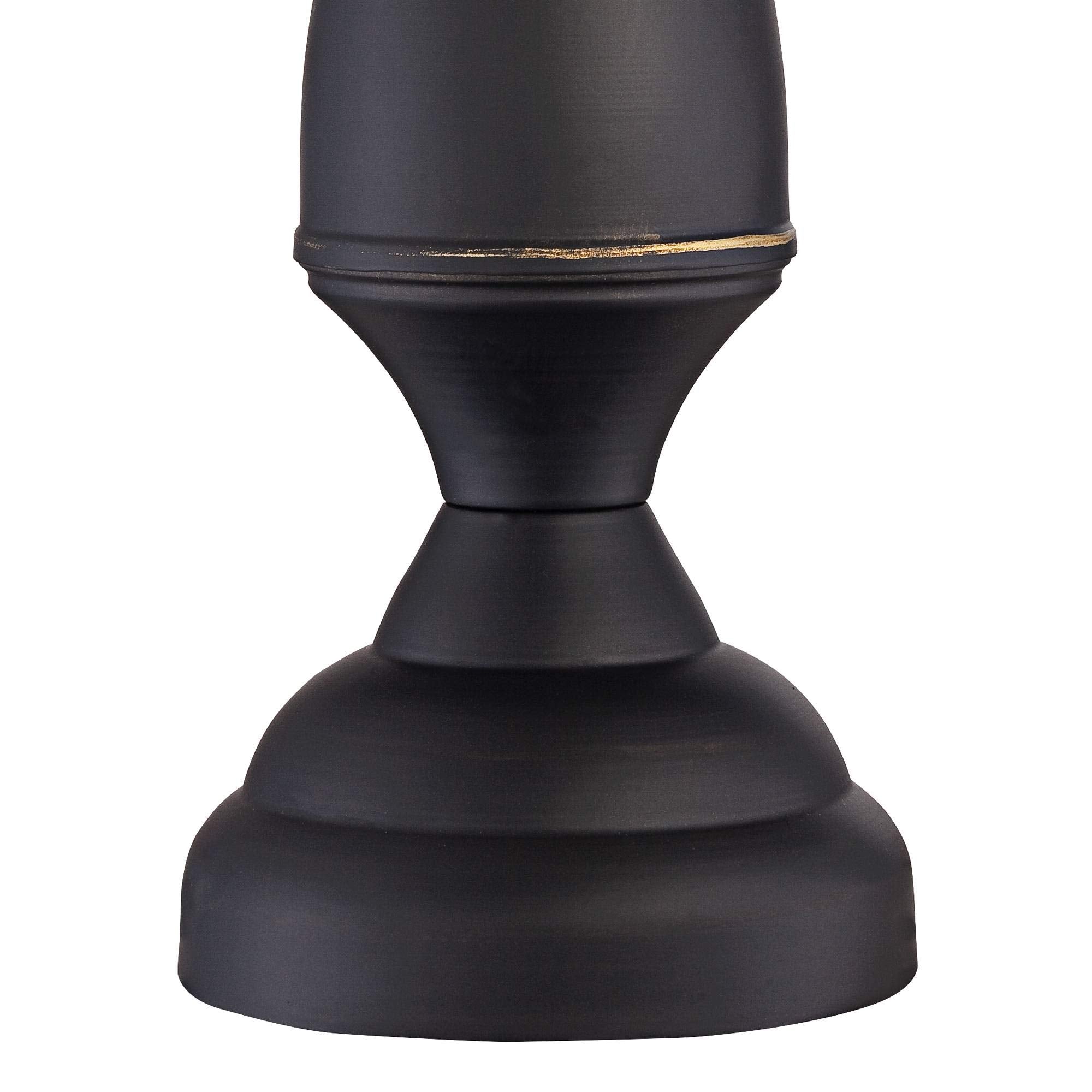 Farmhouse Table Lamps Set of 2 - 25" Bronze Metal with Beige Linen Shade