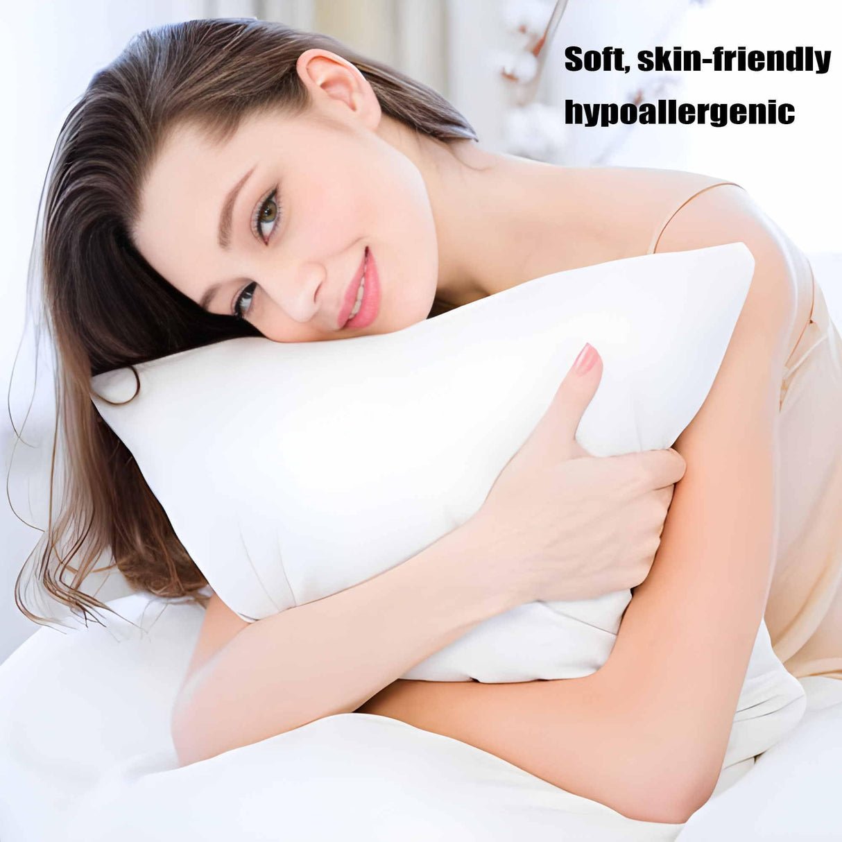 Acteb Ultra Thin Flat Soft Bed Pillows Standard Size Set of 2 Pack for Sleeping 20"x26", Hypoallergenic Skin Friendly Machine Washable