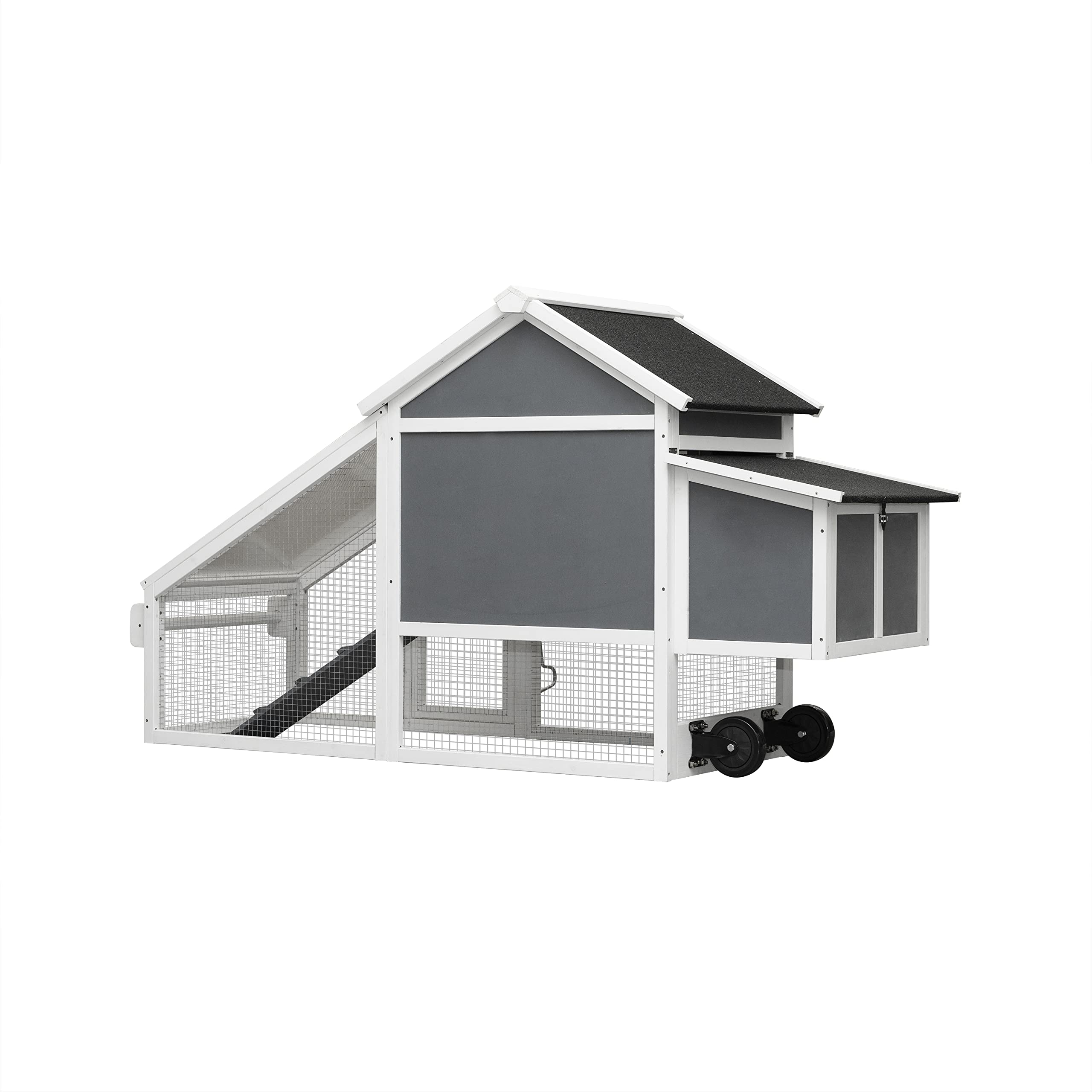 RolliRoost Wooden Chicken Coop with Nesting Box, Tray & Wheels
