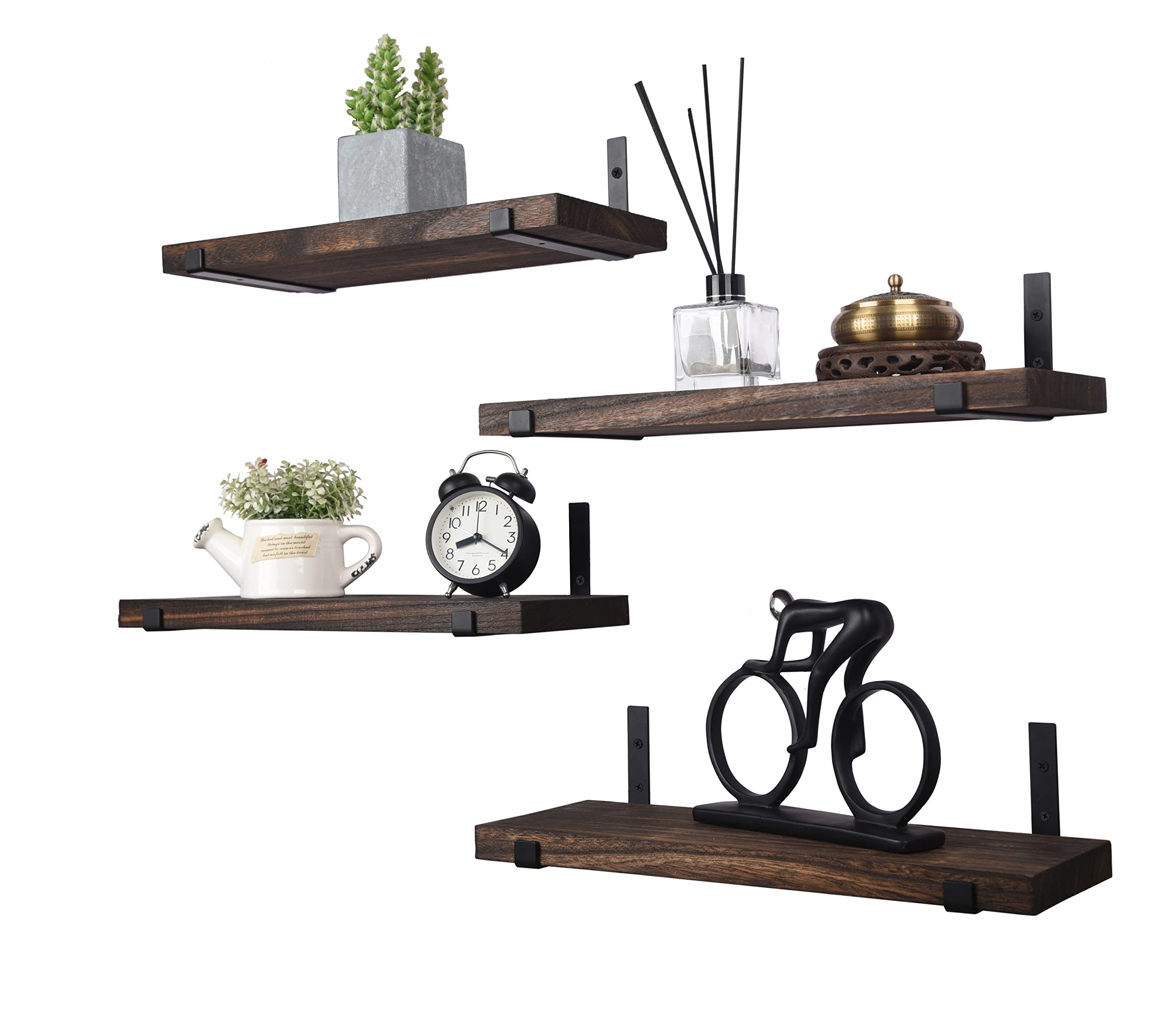 Rustic Wood Floating Shelves for Wall Farmhouse Wooden Wall Shelf for Bathroom Kitchen