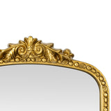 Antiqued Gold Ornate Mirror Arched Mantel Wall Mirror Baroque Inspired Bathroom