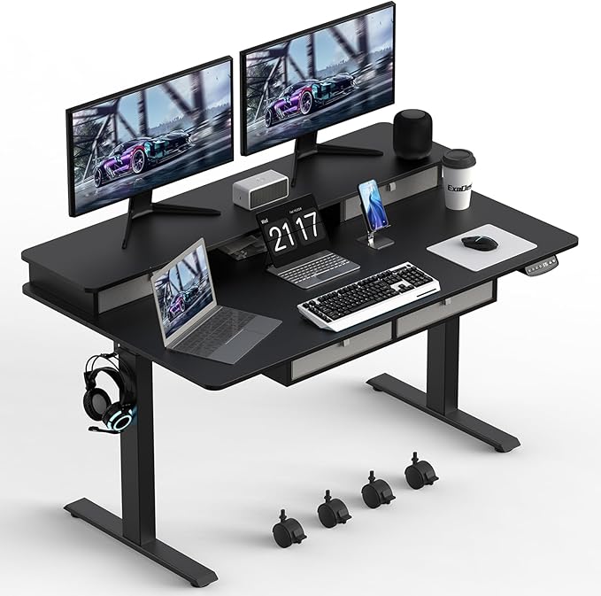 48 * 30 Inches Electric Standing Widened Desk Adjustable Height with 4 Drawers
