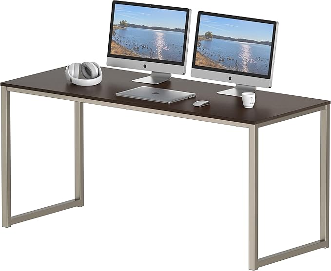 Home Office 55-Inch Large L Shaped Corner Desk, 24" Deep, White