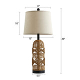 28.5" Rattan Table Lamps for Living Room, Touch Lamps for Bedrooms Set of 2, Night