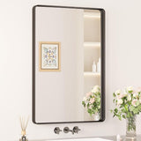 Black Mirrors for Wall, 60” x 36” Large Matte Black Bathroom Mirrors for Over Sink,