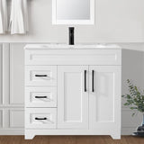 30" Bathroom Vanity with Sink, Undermount Integrated Stone Sink