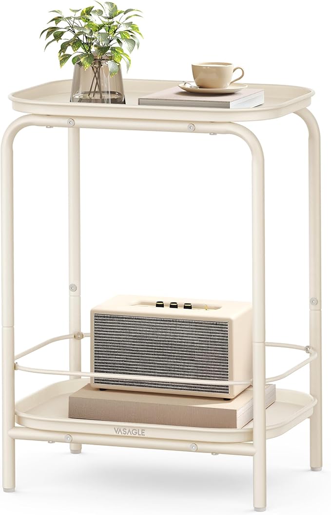 2-Tier Outdoor Table, Accent Side Table End Table, Small Tray Table