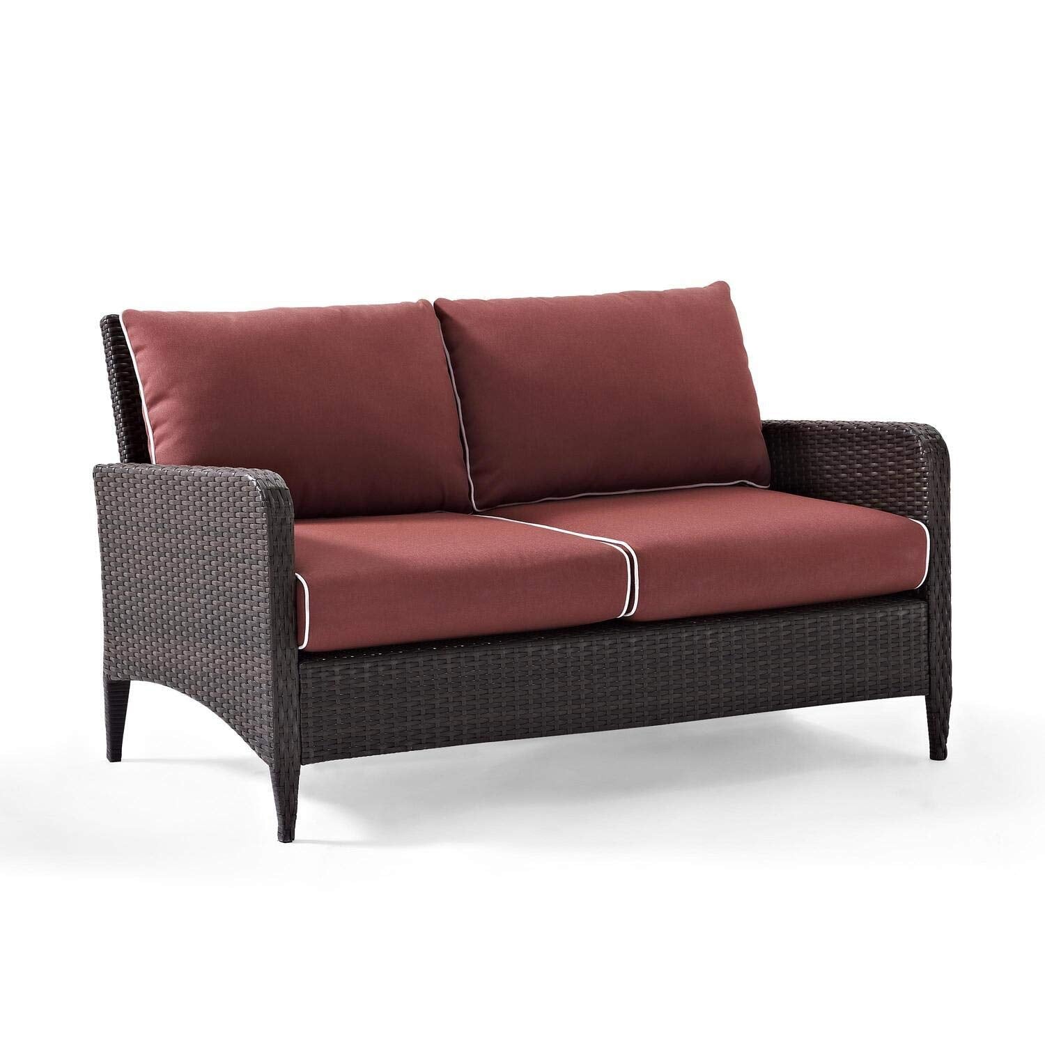 Outdoor Wicker Loveseat in Sangria