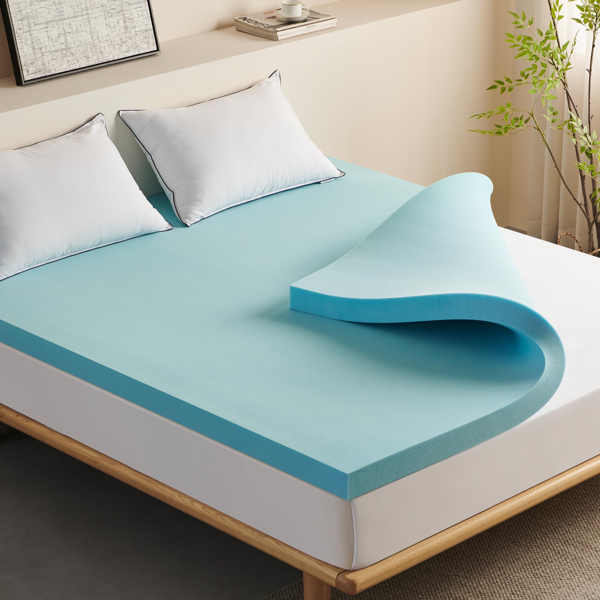 Twin Mattress Topper, 4 Inch Twin Size Cooling Gel Memory Foam Bed Toppers