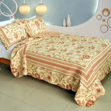 Bedding [Classical Rose] 3-Pieces Floral Printed-Quilted Cotton Quilt Set (Full/Queen Size)