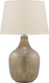 Mari Contemporary 27.75' Mercury Glass Table Lamp, Gray & Gold