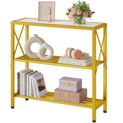 Industrial Console Table, 3 Tier Entryway Table, Metal Frame, Sofa Table with Shelf