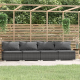 SKM 4-Seater Sofa with Cushions Gray Poly Rattan-75191026