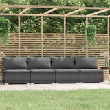 SKM 4-Seater Sofa with Cushions Gray Poly Rattan-75191026