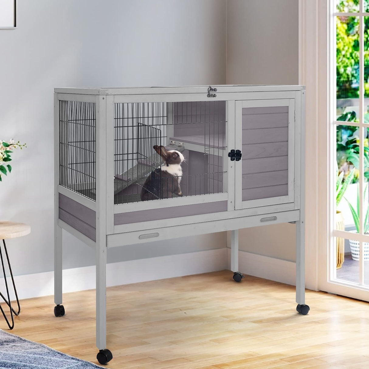 Rabbit Hutch Indoor Guinea Pig Cage Outdoor Bunny Cage