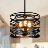 3-Light Farmhouse Black Chandelier for Dining Room Lighting Fixtures, 12.6''