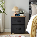 Nightstand with 2 Drawers, Bedside Table Small Dresser with Removable Fabric Bins for