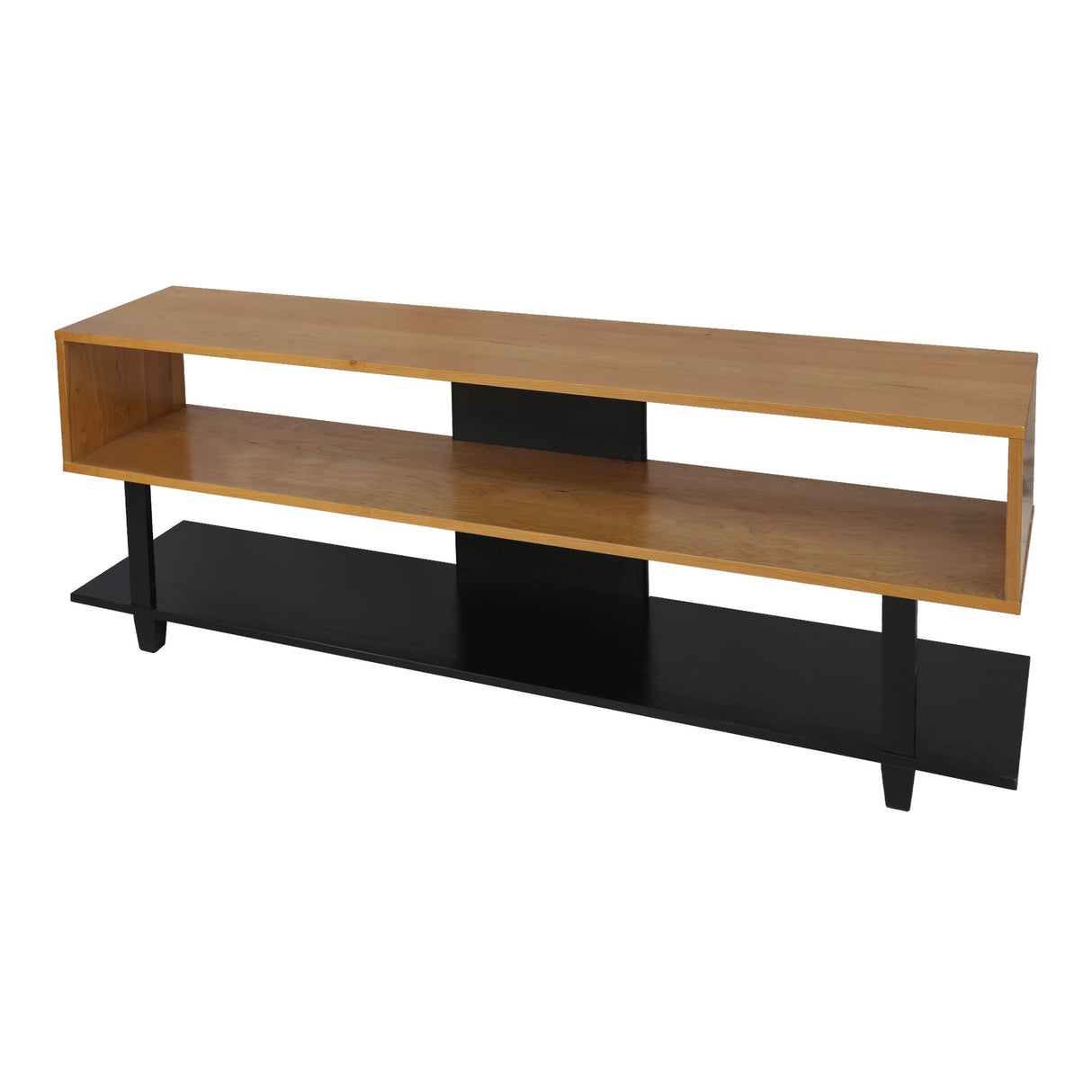 American Trails Creek Solid Wood Tv Stand, Natural Cherry, Black