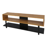 American Trails Creek Solid Wood Tv Stand, Natural Cherry, Black