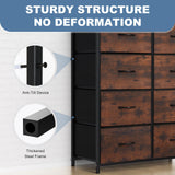 Dresser for Bedroom, Fabric Storage Tower Chest Sturdy Metal Frame