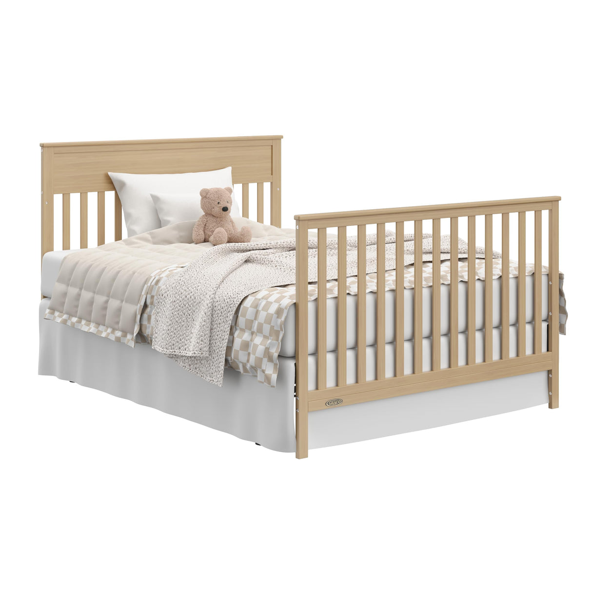 Shiloh 5-in-1 Convertible Crib & Changer with Drawer (Driftwood) – GREENGUARD Gold Certified Baby Crib Crafted from Wood