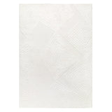 Palafito 8x10 Geometric Shag Diamond High-Low Pile Textured Indoor Area Rug (White