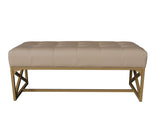 Modern Faux Leather Bench, 40.2 Inches, Gold