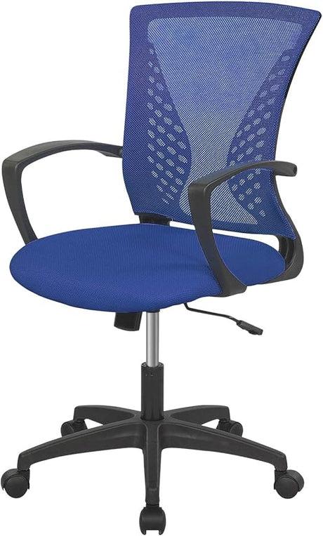 Home Office Chair Mid Back PC Swivel Lumbar Support Adjustable Desk Task Computer Ergonomic Comfortable Mesh Chair