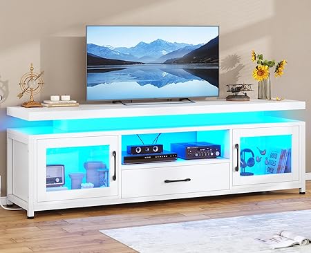 TV Stand for 55/60/65 Inch TV, Gaming Entertainment Center with Power